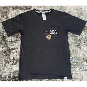 Disney Star Wars A New Hope Title Crawl T-Shirt Adult S Gray Darth Vader NWT